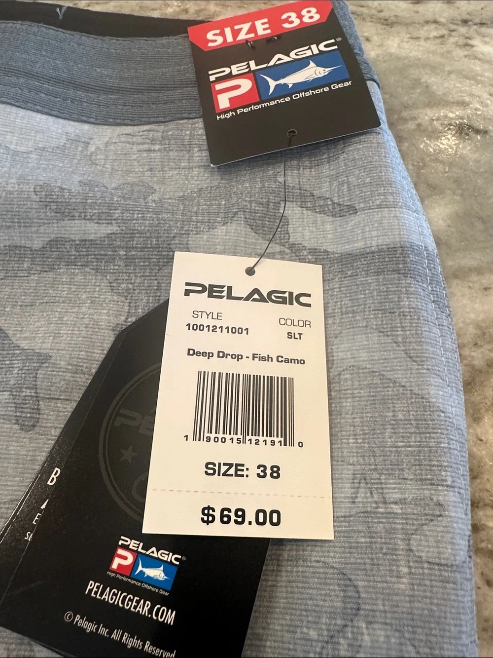 Pelagic Men’s Gray Camo Swim Board Shorts
